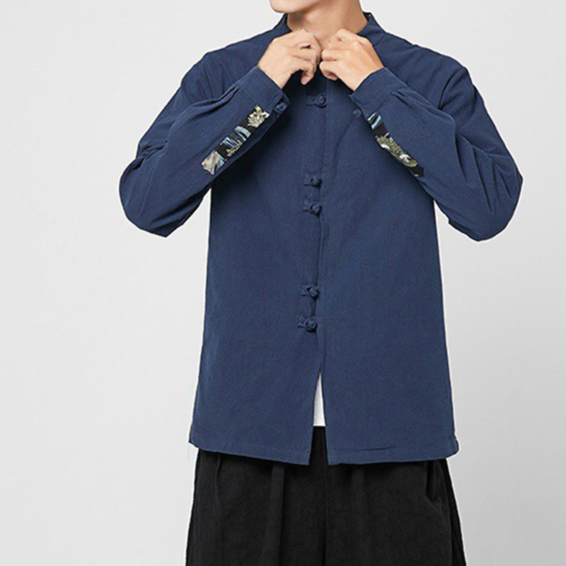 Breathable Cotton Stand-Collar Mindful Practice Men's Shirt
