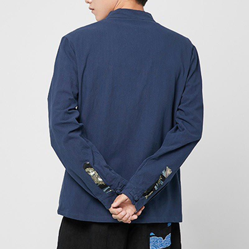 Breathable Cotton Stand-Collar Mindful Practice Men's Shirt