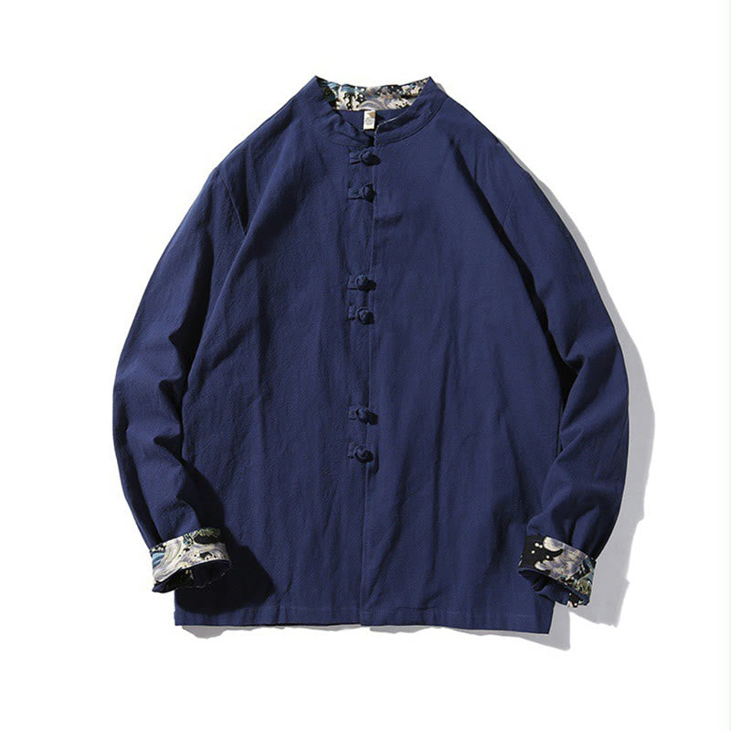 Breathable Cotton Stand-Collar Mindful Practice Men's Shirt