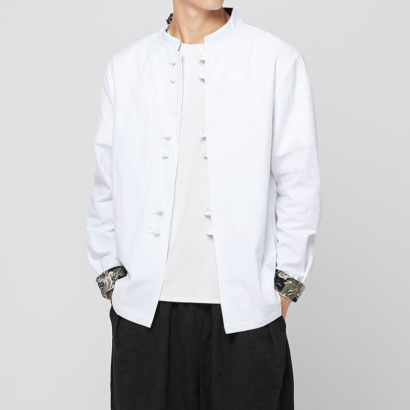Breathable Cotton Stand-Collar Mindful Practice Men's Shirt