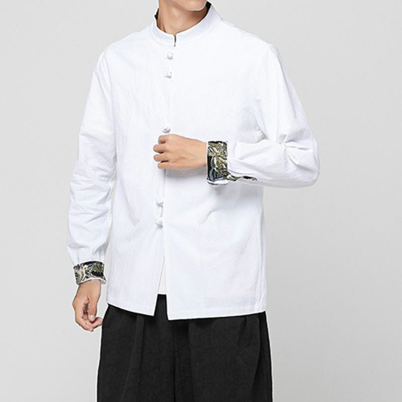 Breathable Cotton Stand-Collar Mindful Practice Men's Shirt