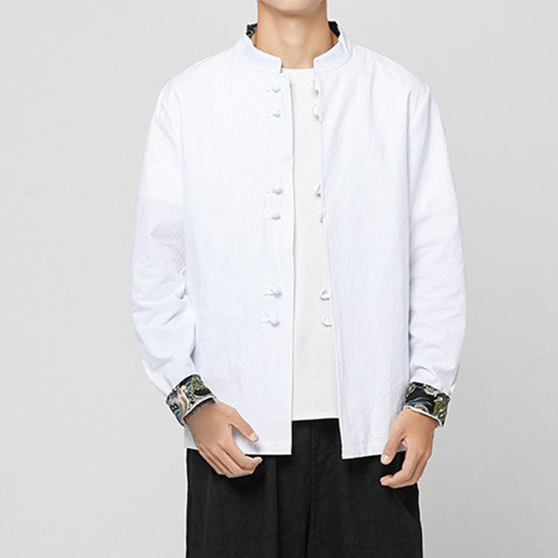 Breathable Cotton Stand-Collar Mindful Practice Men's Shirt
