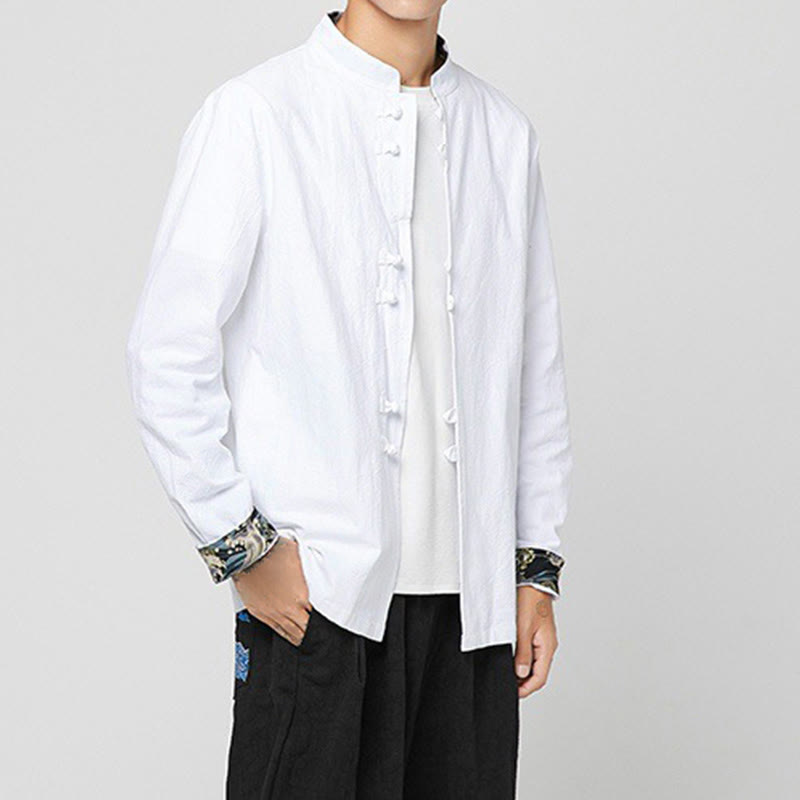 Breathable Cotton Stand-Collar Mindful Practice Men's Shirt