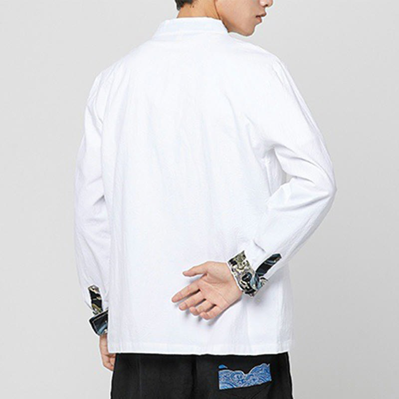 Breathable Cotton Stand-Collar Mindful Practice Men's Shirt