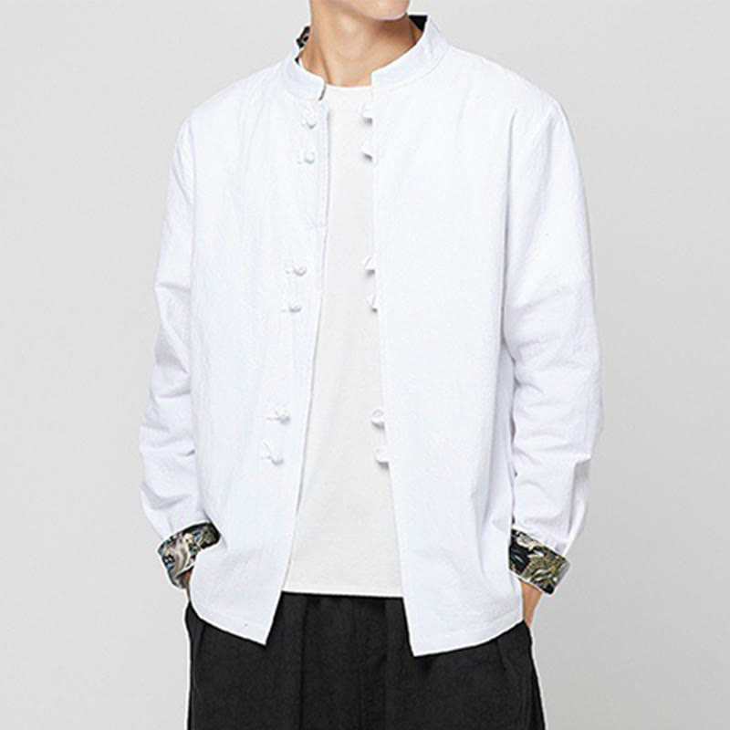 Breathable Cotton Stand-Collar Mindful Practice Men's Shirt