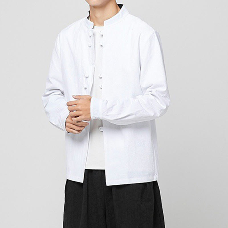 Breathable Cotton Stand-Collar Mindful Practice Men's Shirt