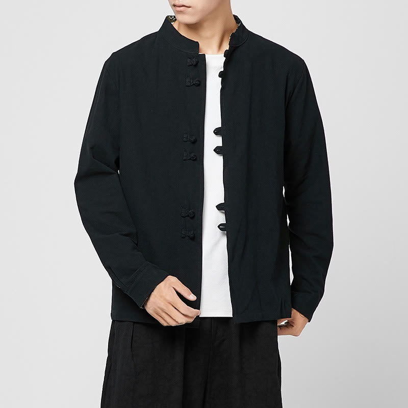 Breathable Cotton Stand-Collar Mindful Practice Men's Shirt
