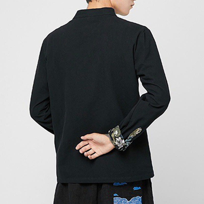 Breathable Cotton Stand-Collar Mindful Practice Men's Shirt