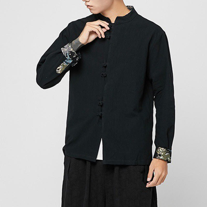 Breathable Cotton Stand-Collar Mindful Practice Men's Shirt