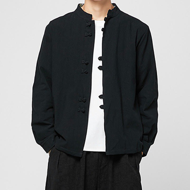 Breathable Cotton Stand-Collar Mindful Practice Men's Shirt