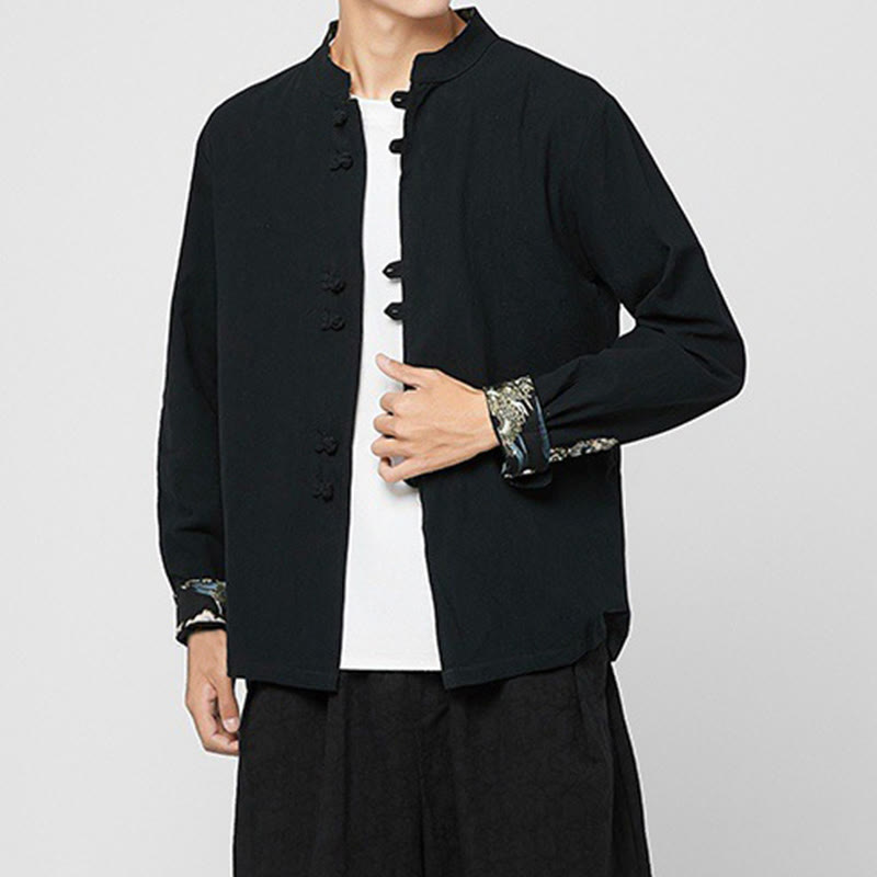 Breathable Cotton Stand-Collar Mindful Practice Men's Shirt