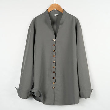 Solid Color Buttons Fall Long Sleeve Men's Shirt