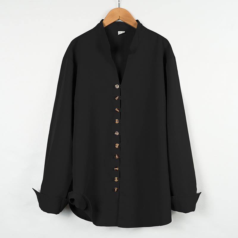 Solid Color Buttons Fall Long Sleeve Men's Shirt