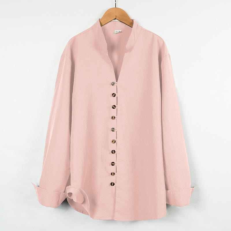 Solid Color Buttons Fall Long Sleeve Men's Shirt