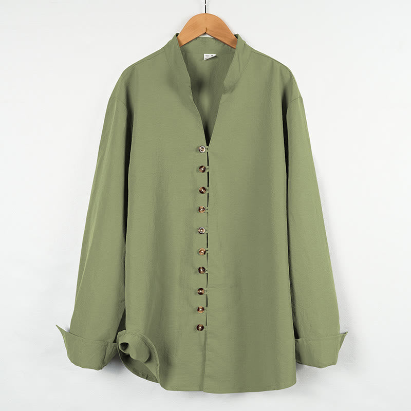 Solid Color Buttons Fall Long Sleeve Men's Shirt