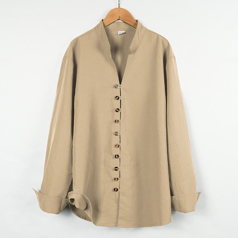 Solid Color Buttons Fall Long Sleeve Men's Shirt