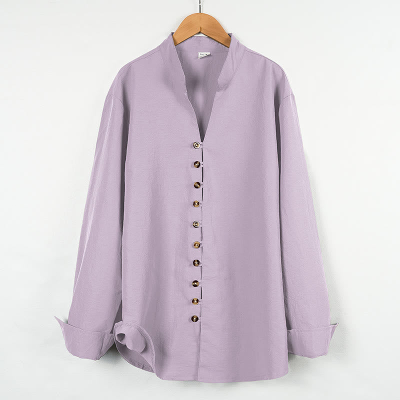 Solid Color Buttons Fall Long Sleeve Men's Shirt