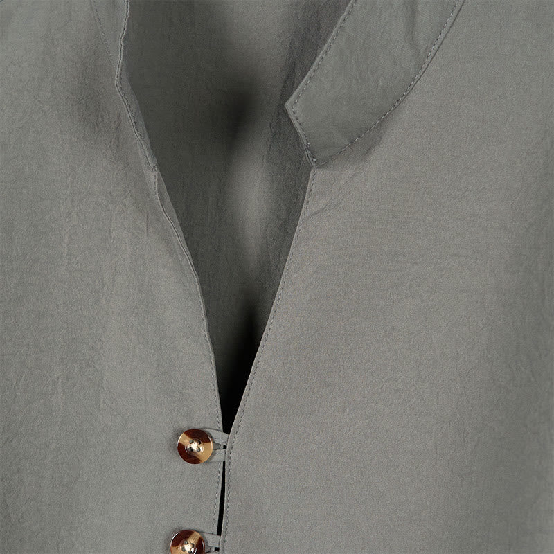 Solid Color Buttons Fall Long Sleeve Men's Shirt