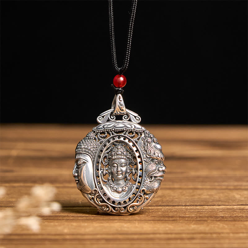 Copper Buddha Devil Pattern Serenity Pendant Necklace