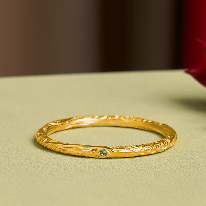 Hollow Universe Circle Design Copper Plated Gold Wealth Bracelet Bangle