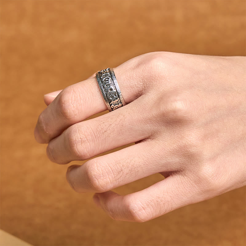 Om Mani Padme Hum Copper Adjustable Wealth Ring