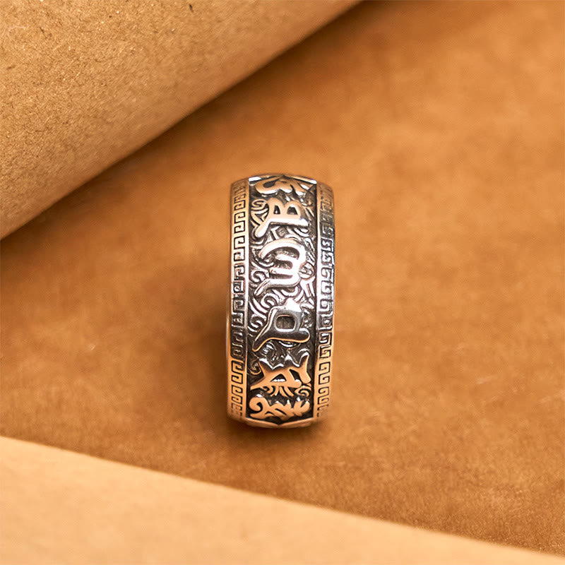 Om Mani Padme Hum Copper Adjustable Wealth Ring