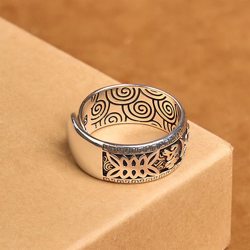 Om Mani Padme Hum Copper Adjustable Wealth Ring