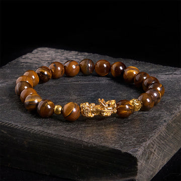 Various Color Tiger Eye Beads Pixiu Wealth Courage Bracelet