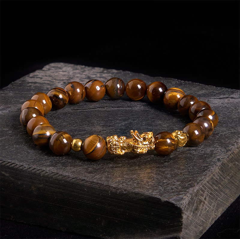 Various Color Tiger Eye Beads Pixiu Wealth Courage Bracelet