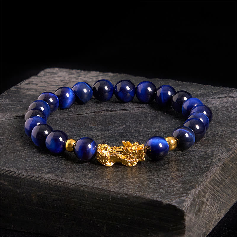 Various Color Tiger Eye Beads Pixiu Wealth Courage Bracelet