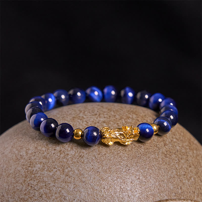 Various Color Tiger Eye Beads Pixiu Wealth Courage Bracelet