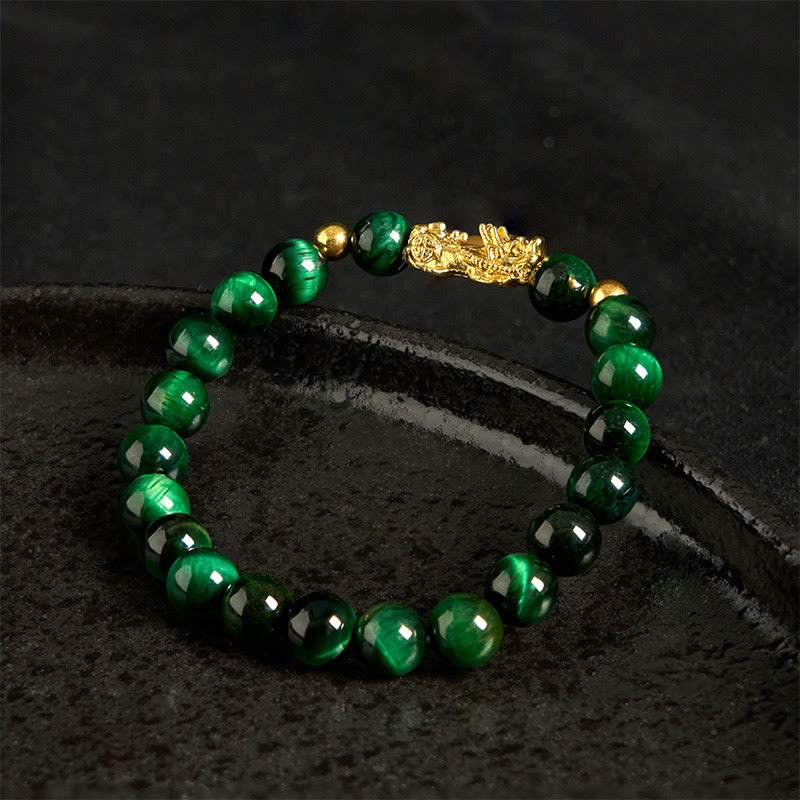 Various Color Tiger Eye Beads Pixiu Wealth Courage Bracelet