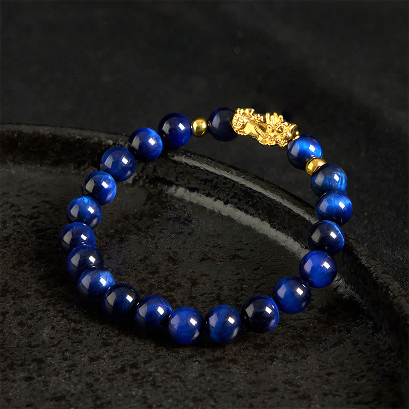 Various Color Tiger Eye Beads Pixiu Wealth Courage Bracelet