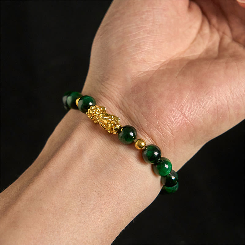 Various Color Tiger Eye Beads Pixiu Wealth Courage Bracelet