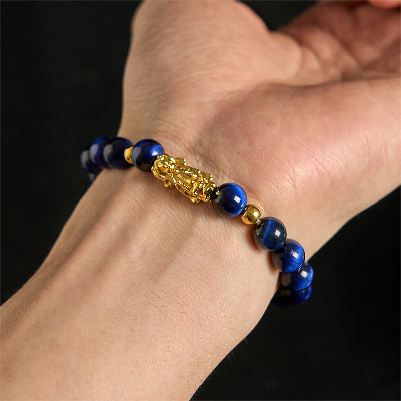 Various Color Tiger Eye Beads Pixiu Wealth Courage Bracelet