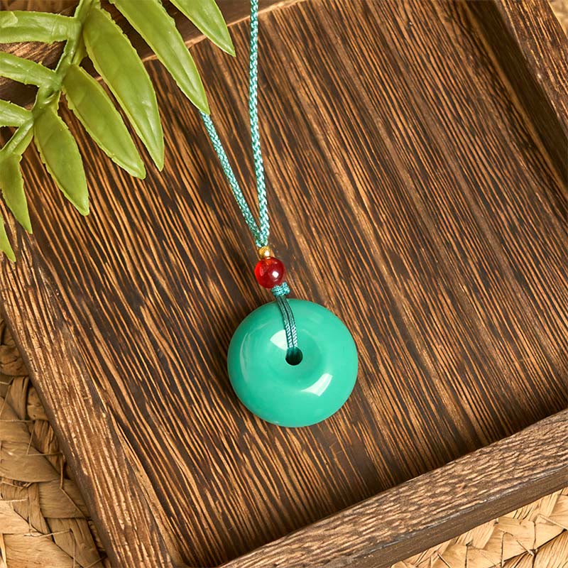 Turquoise Peace Buckle Rope Balance Necklace Pendant