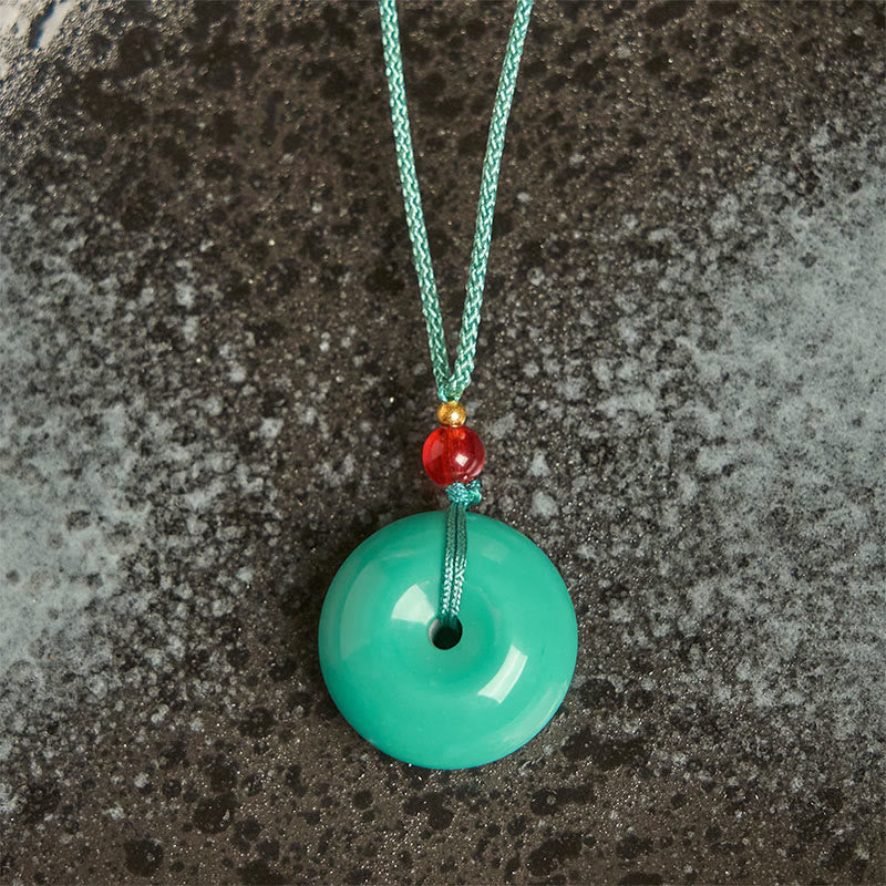 Turquoise Peace Buckle Rope Balance Necklace Pendant