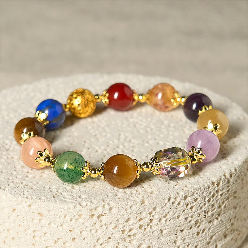 Natural Dunhuang Colorful Beads Amethyst Lazurite Balance Bracelet