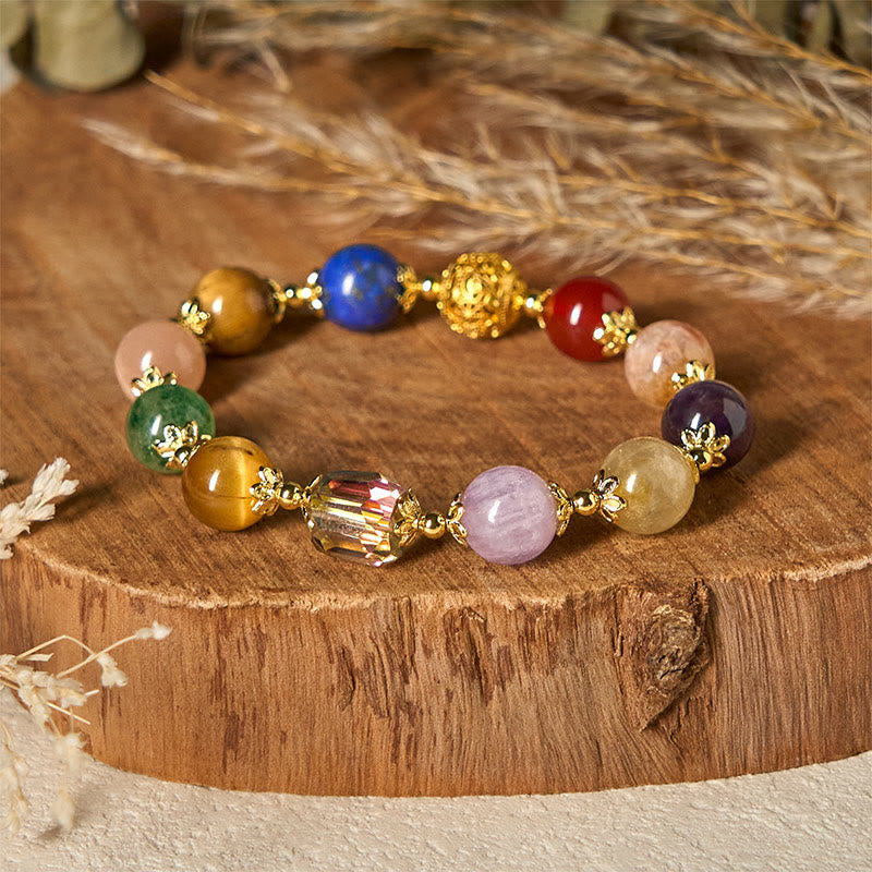Natural Dunhuang Colorful Beads Amethyst Lazurite Balance Bracelet
