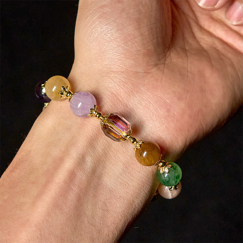 Natural Dunhuang Colorful Beads Amethyst Lazurite Balance Bracelet