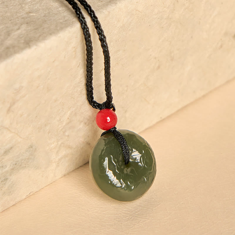 "Wishing You Peace and Safety" Peace Buckle Jade Necklace Includes Gift Message Card