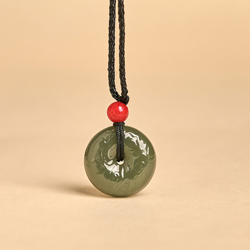 "Wishing You Peace and Safety" Peace Buckle Jade Necklace Includes Gift Message Card
