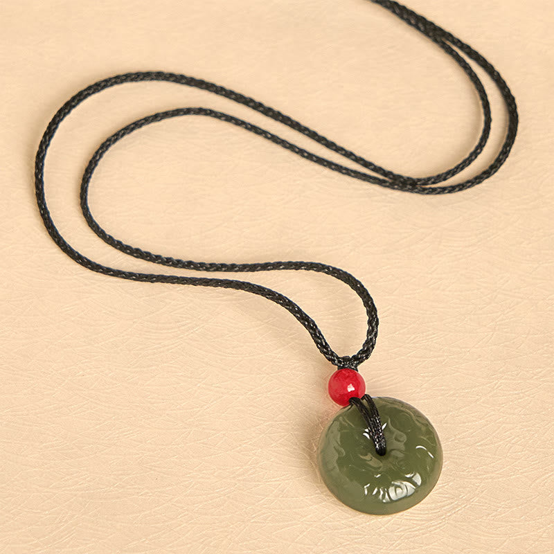 "Wishing You Peace and Safety" Peace Buckle Jade Necklace Includes Gift Message Card