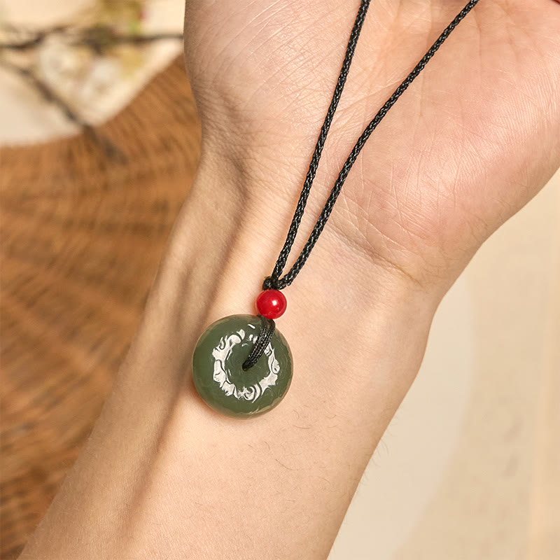 "Wishing You Peace and Safety" Peace Buckle Jade Necklace Includes Gift Message Card
