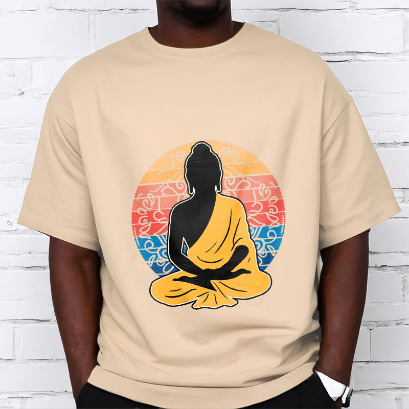 Soft Cotton Crewneck Mandala Graphic Meditation T-Shirt