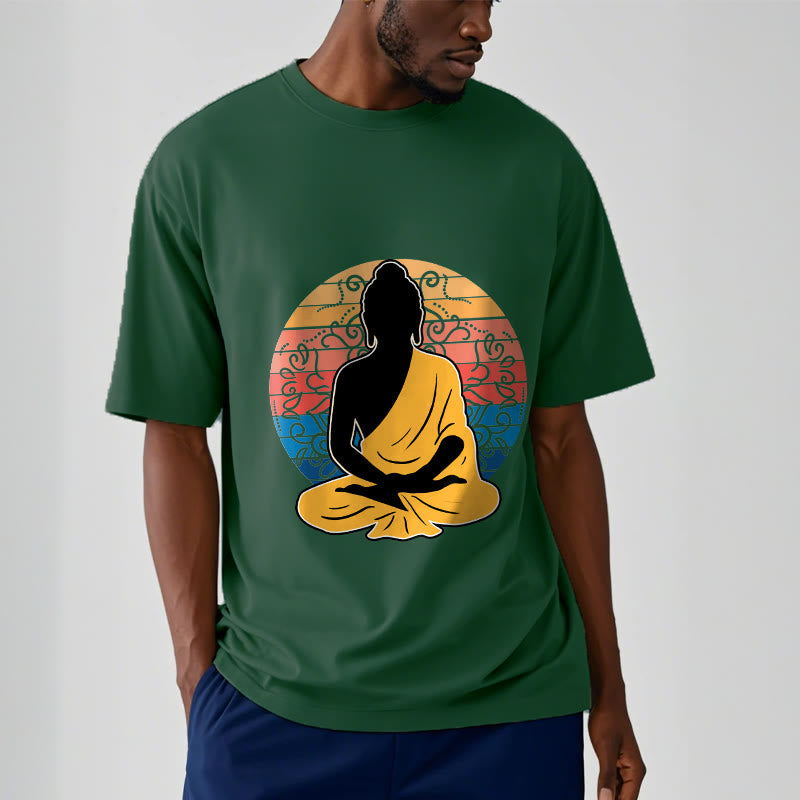 Soft Cotton Crewneck Mandala Graphic Meditation T-Shirt