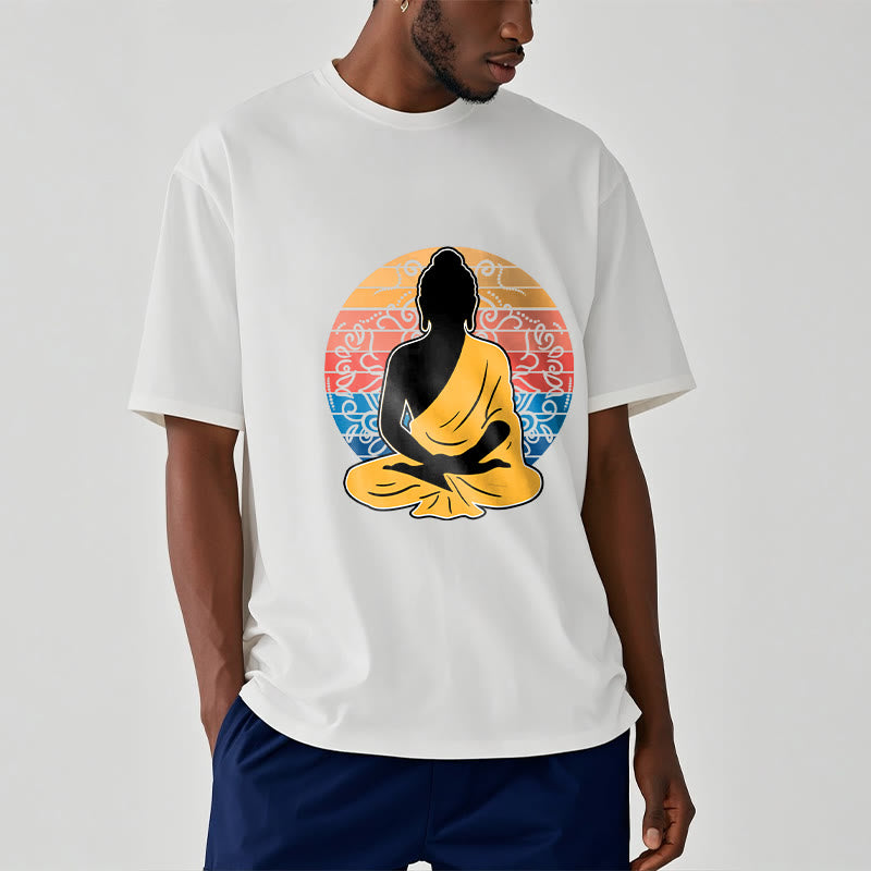 Soft Cotton Crewneck Mandala Graphic Meditation T-Shirt