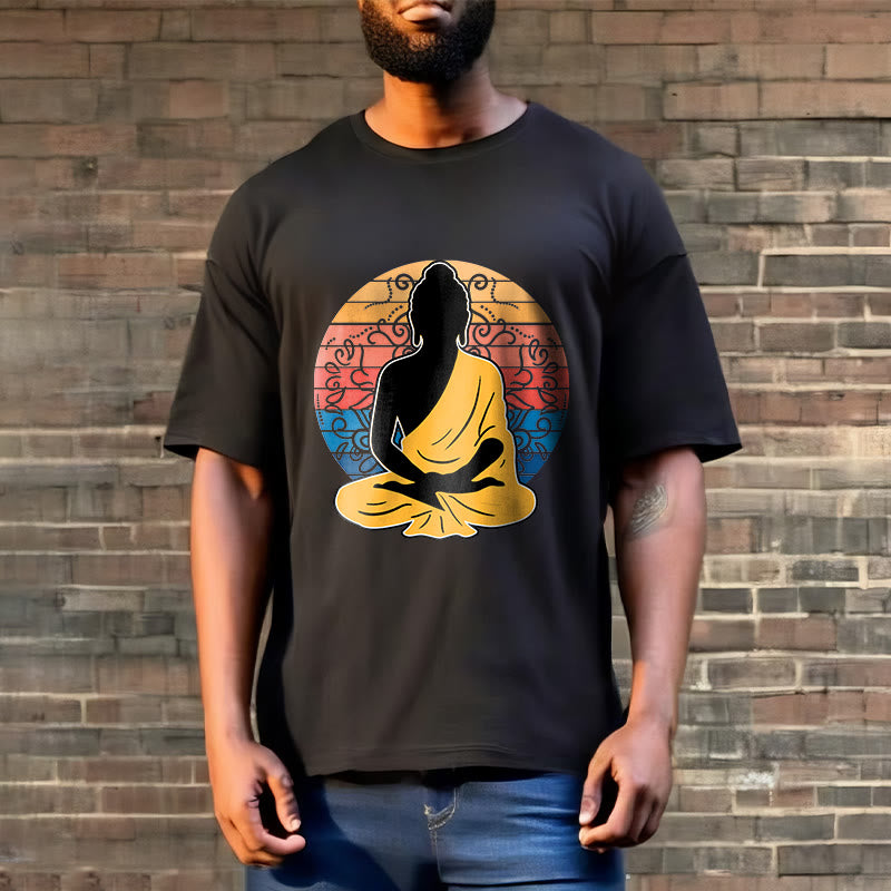Soft Cotton Crewneck Mandala Graphic Meditation T-Shirt