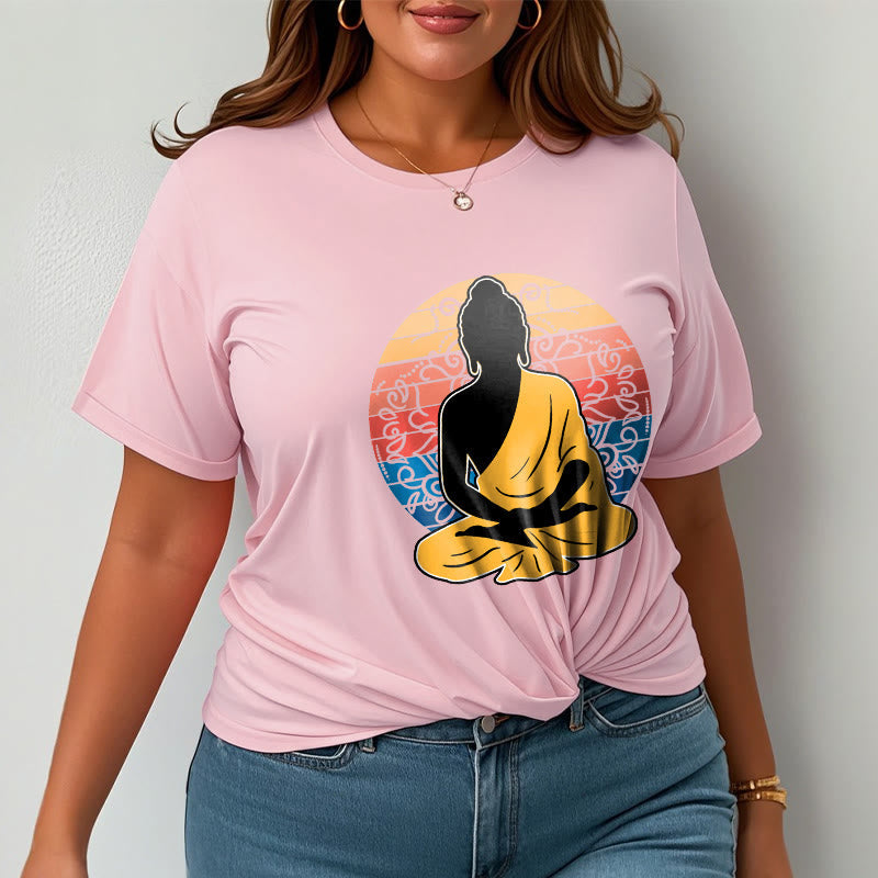 Soft Cotton Crewneck Mandala Graphic Meditation T-Shirt