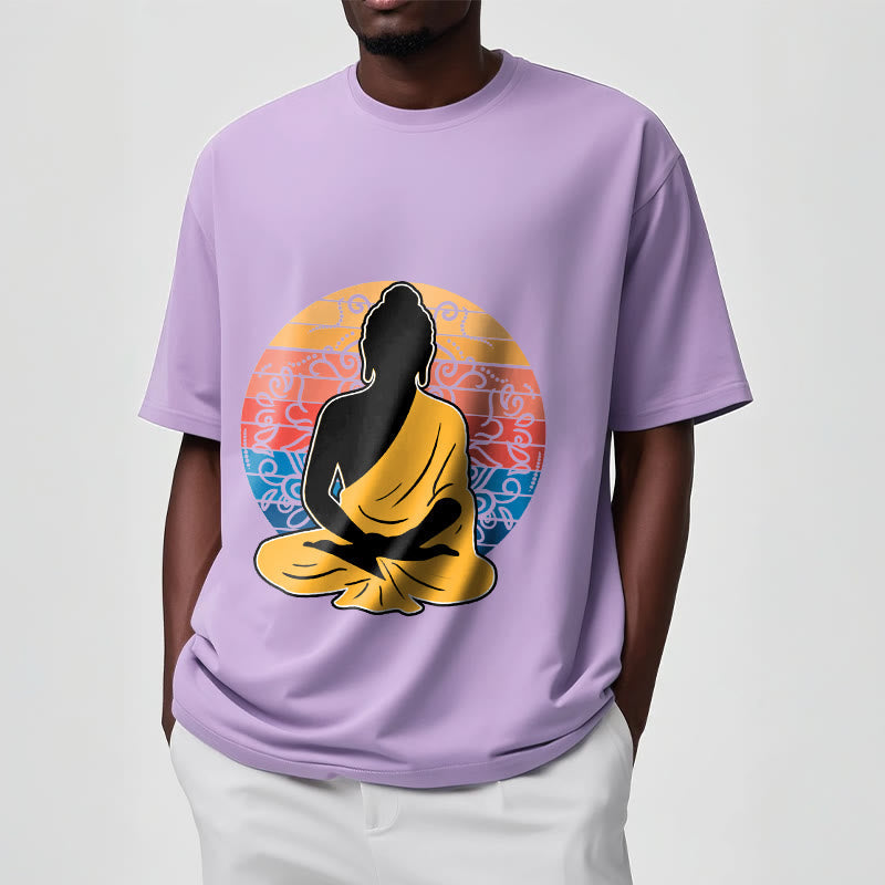 Soft Cotton Crewneck Mandala Graphic Meditation T-Shirt